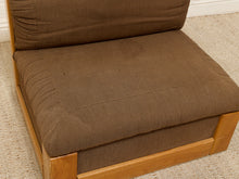 Load image into Gallery viewer, Vintage 1970s Oak Lounge Chair in Brown Upholstery
