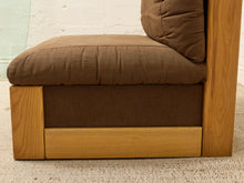 Load image into Gallery viewer, Vintage 1970s Oak Lounge Chair in Brown Upholstery

