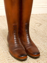 Load image into Gallery viewer, Vintage Leather Riding Boot Umbrella Stand with Equestrian Style
