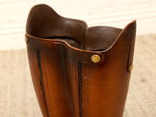 Load image into Gallery viewer, Vintage Leather Riding Boot Umbrella Stand with Equestrian Style
