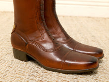 Load image into Gallery viewer, Vintage Leather Riding Boot Umbrella Stand with Equestrian Style
