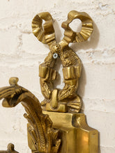 Load image into Gallery viewer, Pair Vintage Louis XVI Style Figural Three-Light Wall Sconces
