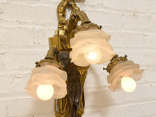 Load image into Gallery viewer, Pair Vintage Louis XVI Style Figural Three-Light Wall Sconces
