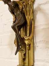 Load image into Gallery viewer, Pair Vintage Louis XVI Style Figural Three-Light Wall Sconces
