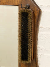 Load image into Gallery viewer, Antique Wood Shaving Mirror with Grooming Brushes

