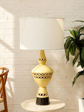 Load image into Gallery viewer, Vintage Mid-Century Atomic Ceramic Table Lamp with Cutout Base
