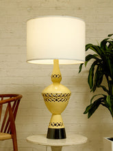 Load image into Gallery viewer, Vintage Mid-Century Atomic Ceramic Table Lamp with Cutout Base

