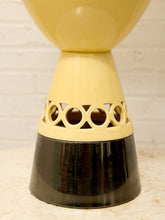 Load image into Gallery viewer, Vintage Mid-Century Atomic Ceramic Table Lamp with Cutout Base
