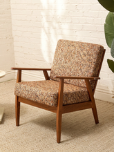Load image into Gallery viewer, Vintage Mid-Century Modern Walnut Armchair in Textured Brown Upholstery
