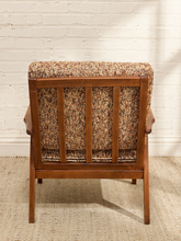 Load image into Gallery viewer, Vintage Mid-Century Modern Walnut Armchair in Textured Brown Upholstery
