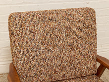 Load image into Gallery viewer, Vintage Mid-Century Modern Walnut Armchair in Textured Brown Upholstery
