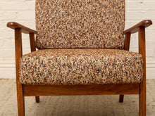 Load image into Gallery viewer, Vintage Mid-Century Modern Walnut Armchair in Textured Brown Upholstery
