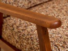 Load image into Gallery viewer, Vintage Mid-Century Modern Walnut Armchair in Textured Brown Upholstery
