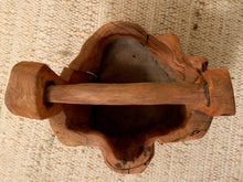 Load image into Gallery viewer, Vintage Rustic Hand-Carved Log Wood Bucket with Handle
