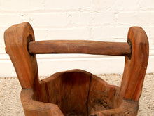 Load image into Gallery viewer, Vintage Rustic Hand-Carved Log Wood Bucket with Handle
