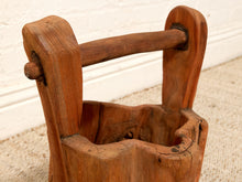 Load image into Gallery viewer, Vintage Rustic Hand-Carved Log Wood Bucket with Handle

