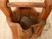 Load image into Gallery viewer, Vintage Rustic Hand-Carved Log Wood Bucket with Handle

