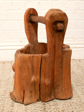 Load image into Gallery viewer, Vintage Rustic Hand-Carved Log Wood Bucket with Handle
