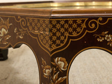 Load image into Gallery viewer, Vintage Chinoiserie Octagonal Glass Top Coffee Table
