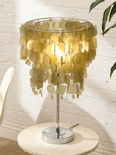 Load image into Gallery viewer, Verner Panton Style Capiz Shell Table Lamp
