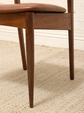 Load image into Gallery viewer, Set of 4 Vintage Danish Modern Rosewood Dining Chairs with Brown Upholstered Seats
