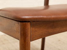 Load image into Gallery viewer, Set of 4 Vintage Danish Modern Rosewood Dining Chairs with Brown Upholstered Seats
