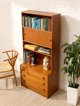 Load image into Gallery viewer, Vintage Danish Modern Teak Wall Unit - Secretary Cabinet
