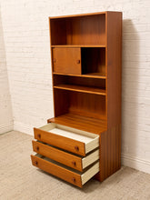 Load image into Gallery viewer, Vintage Danish Modern Teak Wall Unit - Secretary Cabinet
