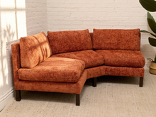 Load image into Gallery viewer, Vintage Dunbar Rust Textured Three-Seat Sofa
