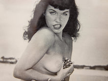 Load image into Gallery viewer, Vintage Betty Page Black and White Leopard Bikini Photograph
