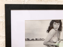 Load image into Gallery viewer, Vintage Betty Page Black and White Leopard Bikini Photograph
