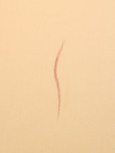 Load image into Gallery viewer, A close-up of a warm beige or nude-toned surface with a single faint vertical reddish-brown mark or smudge near the center.
