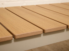 Load image into Gallery viewer, Close-up of light natural wood slats arranged parallel to each other on a white surface, with a neutral floor visible in the lower corner.
