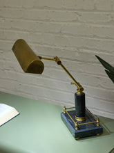 Load image into Gallery viewer, Vintage Brass and Black Adjustable Banker’s Desk Lamp
