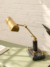 Load image into Gallery viewer, Vintage Brass and Black Adjustable Banker’s Desk Lamp
