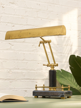 Load image into Gallery viewer, Vintage Brass and Black Adjustable Banker’s Desk Lamp
