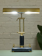Load image into Gallery viewer, Vintage Brass and Black Adjustable Banker’s Desk Lamp
