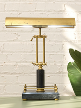 Load image into Gallery viewer, Vintage Brass and Black Adjustable Banker’s Desk Lamp
