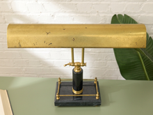 Load image into Gallery viewer, Vintage Brass and Black Adjustable Banker’s Desk Lamp
