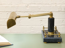 Load image into Gallery viewer, Vintage Brass and Black Adjustable Banker’s Desk Lamp
