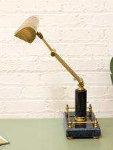 Load image into Gallery viewer, Vintage Brass and Black Adjustable Banker’s Desk Lamp
