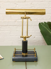 Load image into Gallery viewer, Vintage Brass and Black Adjustable Banker’s Desk Lamp
