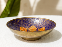 Load image into Gallery viewer, Vintage Blue &amp; Orange Floral Enamel Bowl
