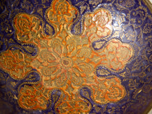 Load image into Gallery viewer, Vintage Blue &amp; Orange Floral Enamel Bowl
