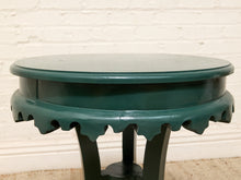 Load image into Gallery viewer, Vintage 1970s Scalloped Round Side Table in Forest Green
