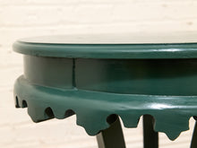Load image into Gallery viewer, Vintage 1970s Scalloped Round Side Table in Forest Green
