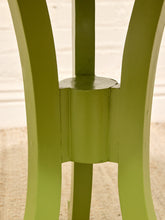 Load image into Gallery viewer, Vintage 1970s Scalloped Round Side Table in Chartreuse Green
