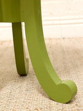 Load image into Gallery viewer, Vintage 1970s Scalloped Round Side Table in Chartreuse Green
