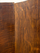 Load image into Gallery viewer, Close-up of a dark brown wood grain surface with visible wood texture and a vertical seam between two panels.
