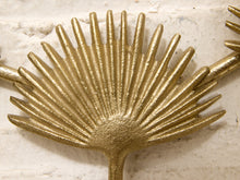 Load image into Gallery viewer, Vintage Brass Fan Motif Wall Hook Rack
